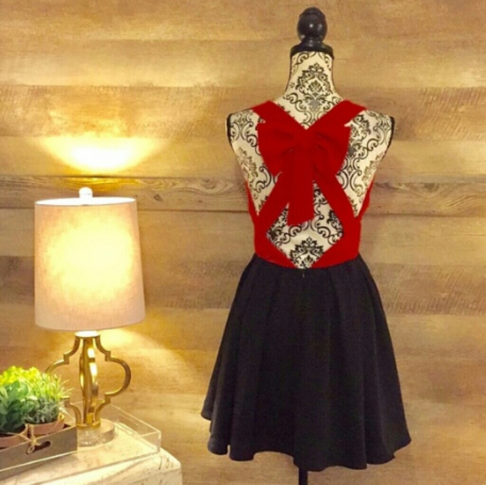 Red and black dress